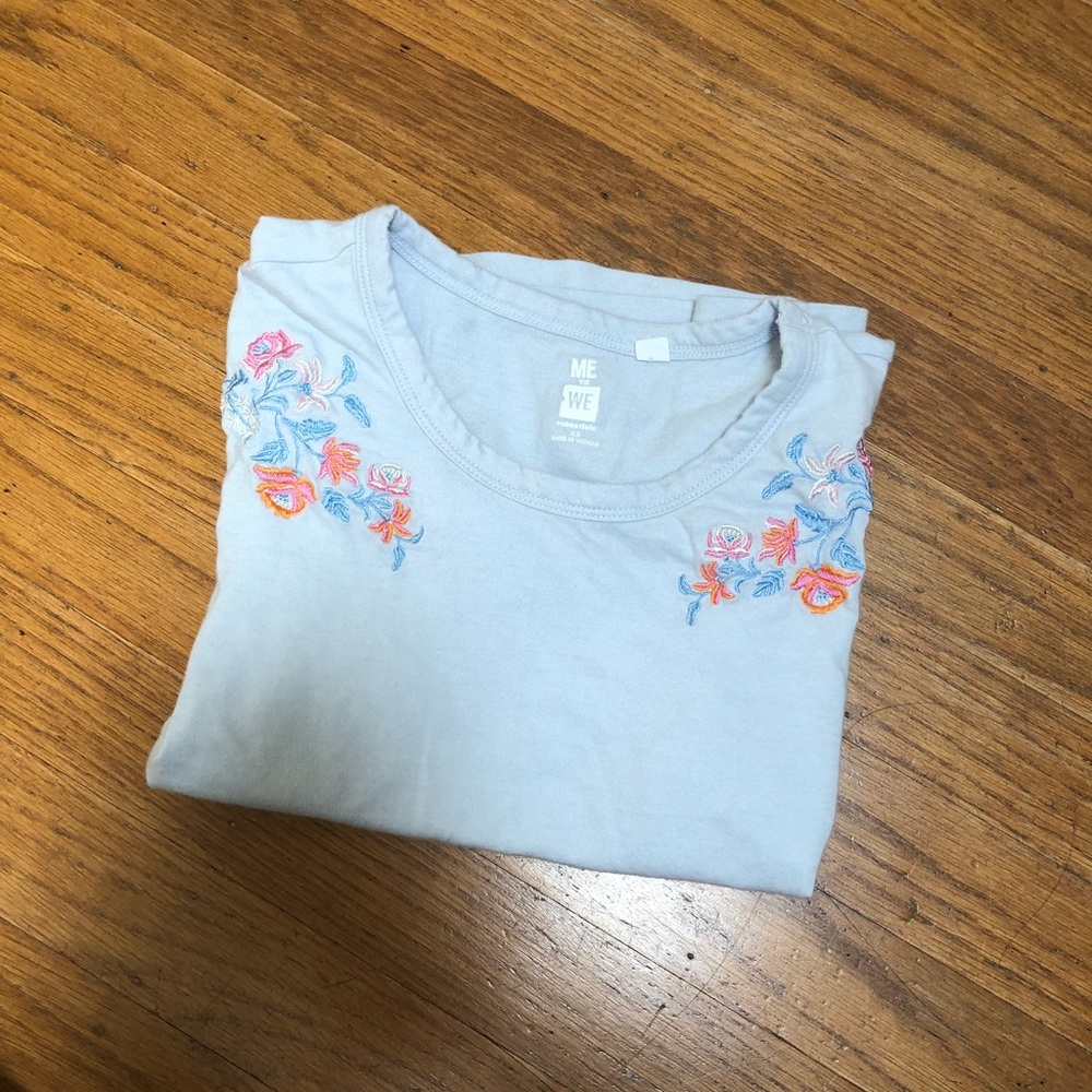 Blue Floral Cropped Shirt from Pacsun